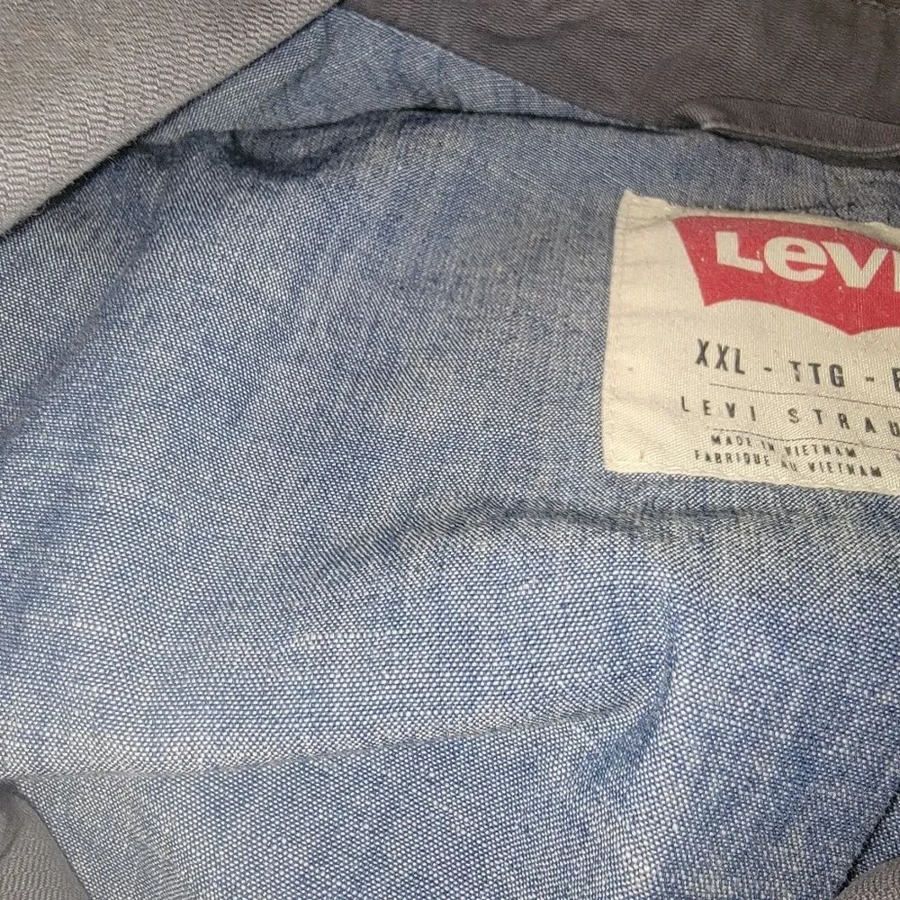Levi's Men's Gray double-breasted peacoat jacket size XXL